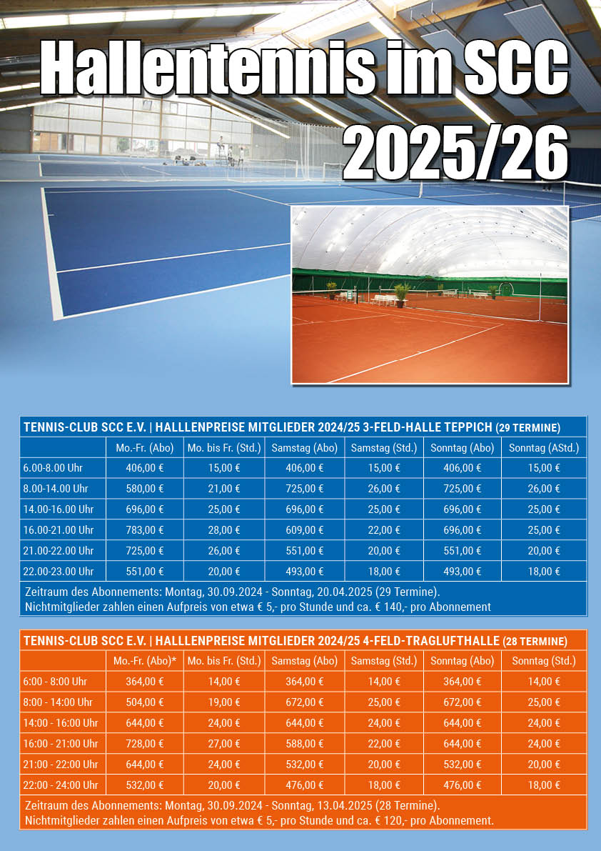 Tennishallenpreise SCC Berlin